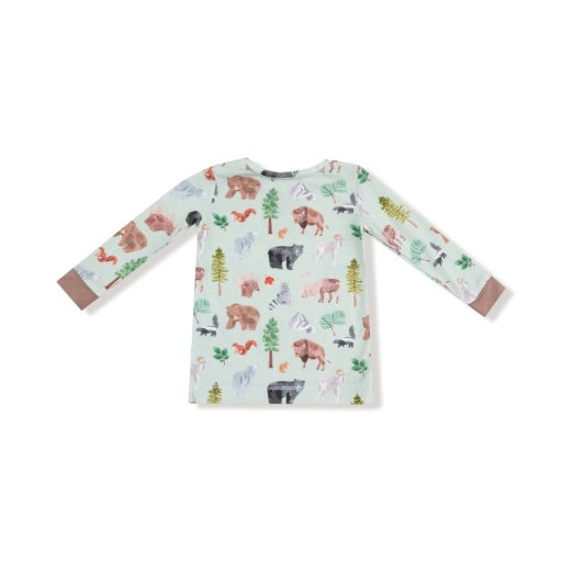 Angel Dear American Woodland Animals Long Sleeve Loungewear Set