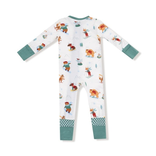 Angel Dear Winter Animal Sports 2-Way Zipper Romper