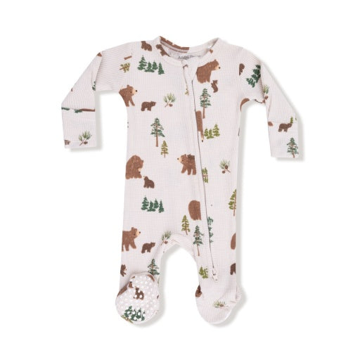 Angel Dear Sweet Brown Bears 2-Way Zipper Footie