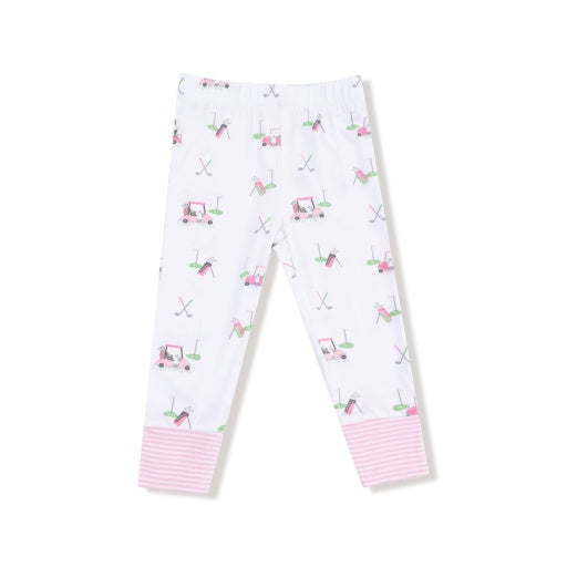 Angel Dear Baby Golf Carts Pink L/S Loungewear Set