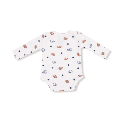Angel Dear Footballs and Stars Lap Shoulder Bodysuit