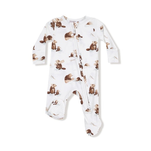 Angel Dear Baby Beavers 2-Way Zipper Footie