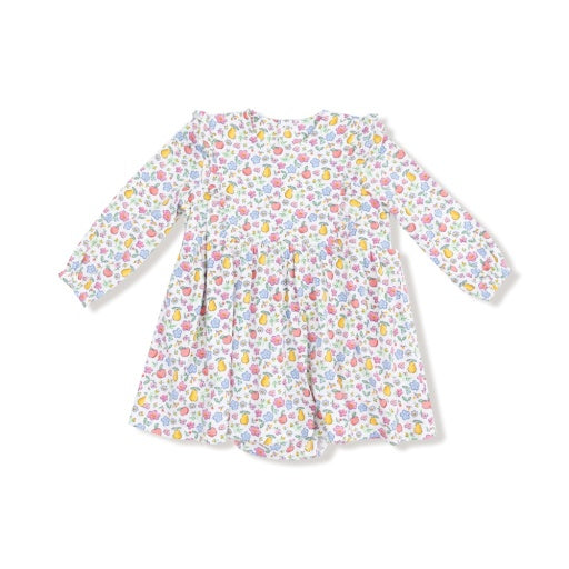 Angel Dear Fall Fruit Floral Ruffle Long Sleeve Bodysuit