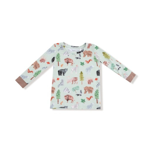 Angel Dear American Woodland Animals Long Sleeve Loungewear Set