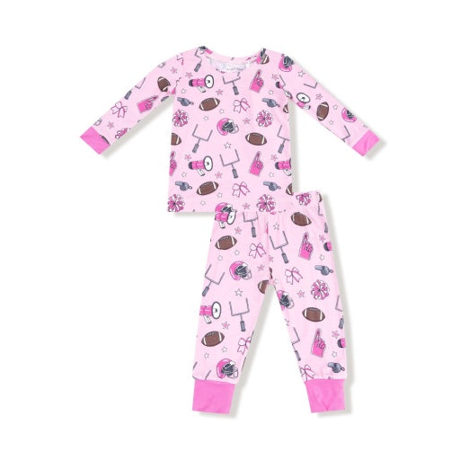 Angel Dear Game Day Pink Long Sleeve Loungewear Set