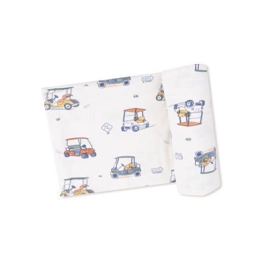Angel Dear Zooming Golf Carts Swaddle Blanket