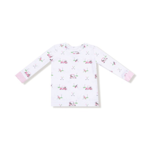 Angel Dear Baby Golf Carts Pink L/S Loungewear Set