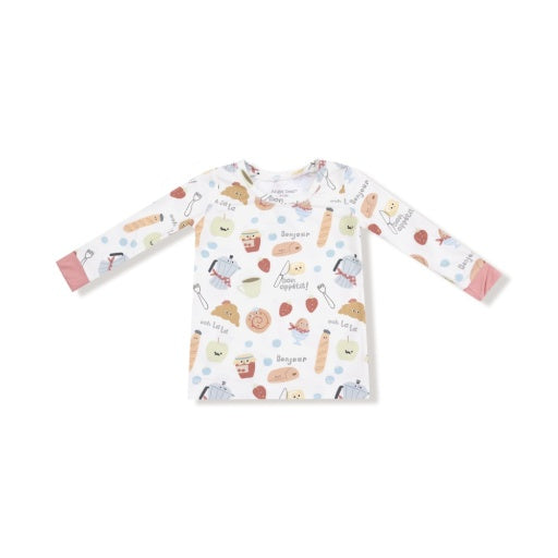 Angel Dear Bonjour Breakfast Long Sleeve Loungewear Set