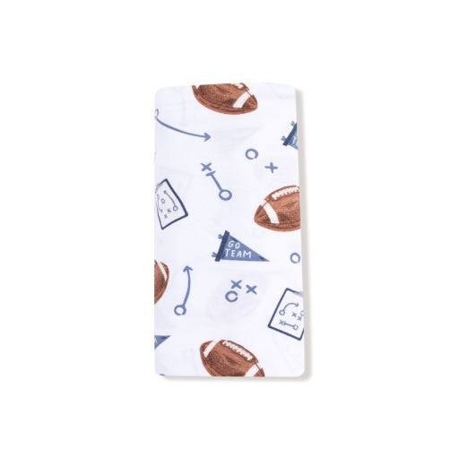 Angel Dear Touchdown Time Navy Swaddle Blanket