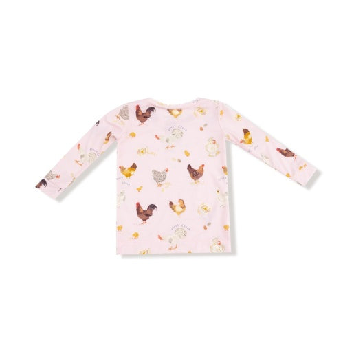 Collector Chickens Pink L/S Loungewear Set by Angel Dear