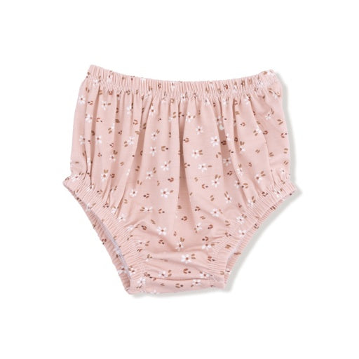 Angel Dear Carrie Floral Pink Bamboo Simple Long Sleeve Peter Pan Collar Dress + Diaper Cover