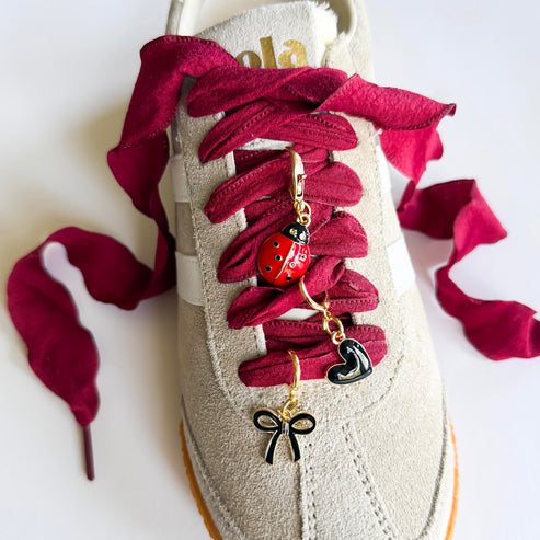 Ladybug Sneaker Charm Set– Red Bow by Leo + Lee