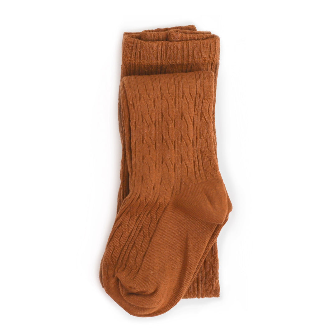 Sugar Almond Cable Knit Tights by Little Stocking Co.