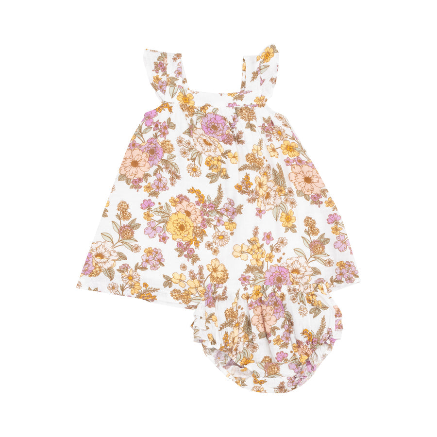 Sundress & Diaper Cover - Anna May Floral by Angel Dear