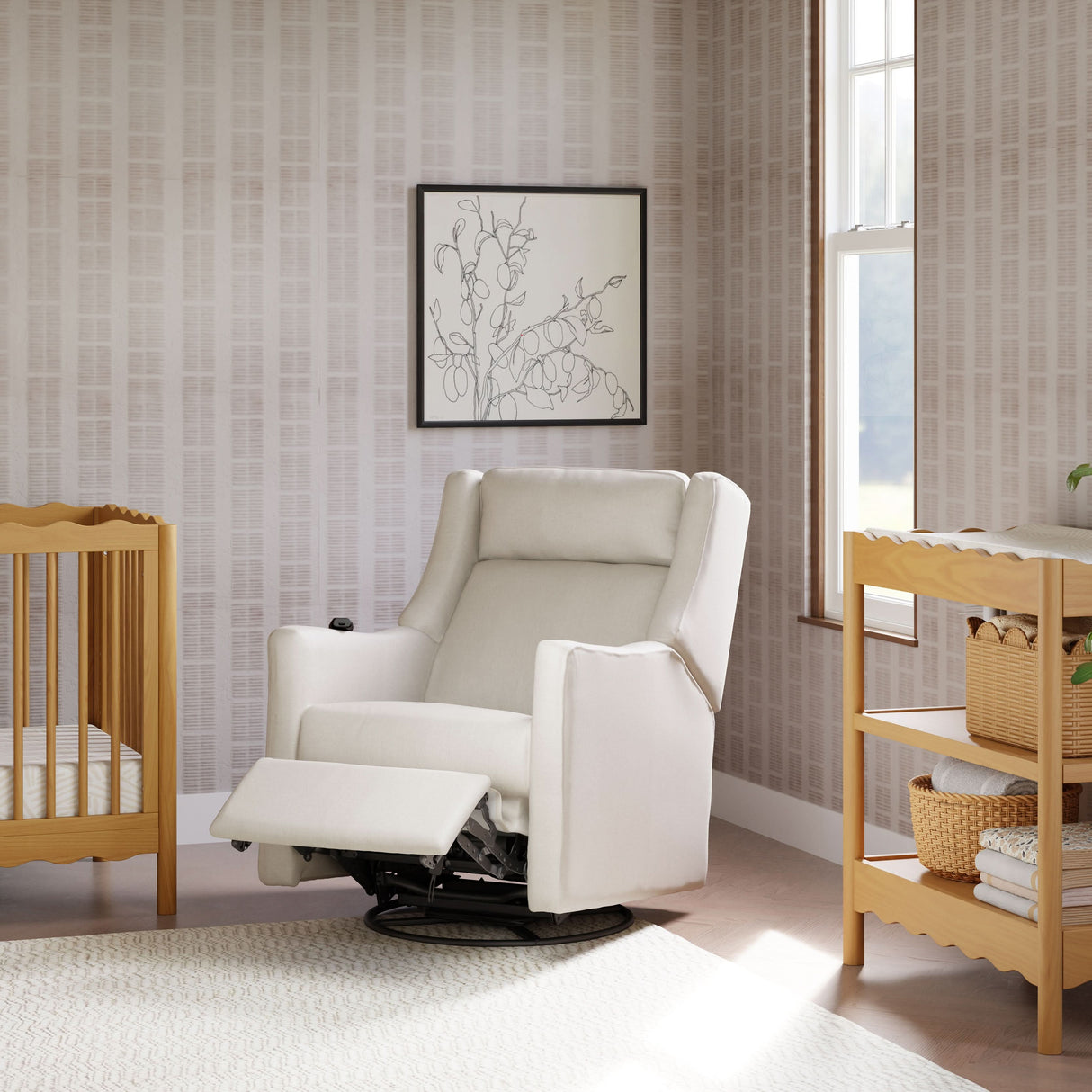 Babyletto Kiwi Deluxe Power Recliner & Swivel Glider with Heat and Massage