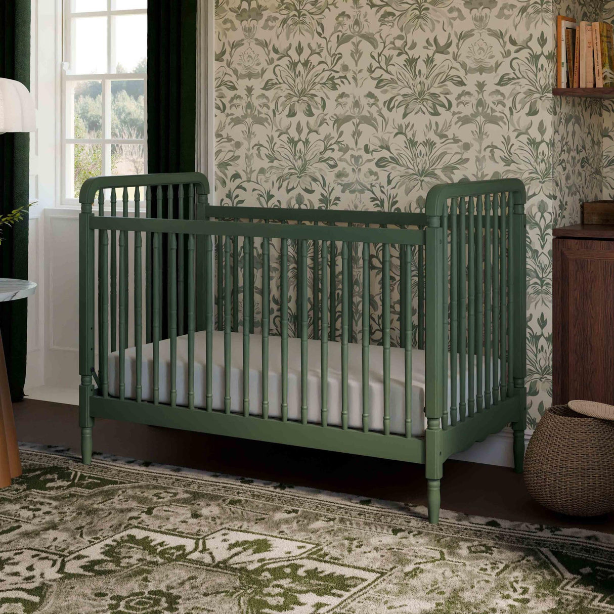 Namesake Liberty 3-in-1 Convertible Spindle Crib with Toddler Bed Conversion Kit