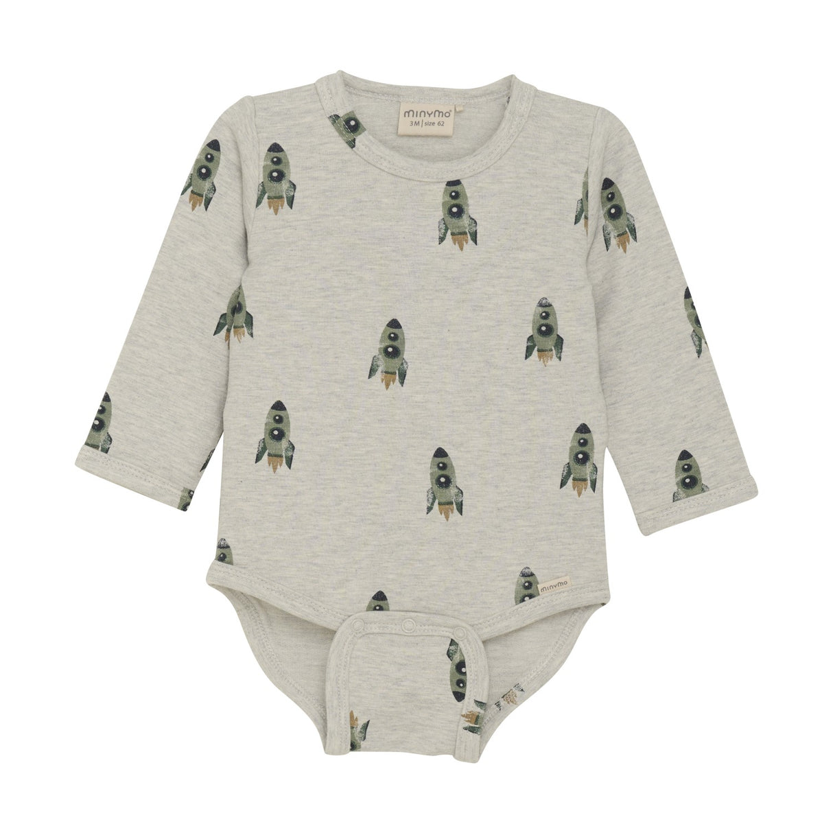 Aop Sweat Bodysuit - Grey Melange by Minymo