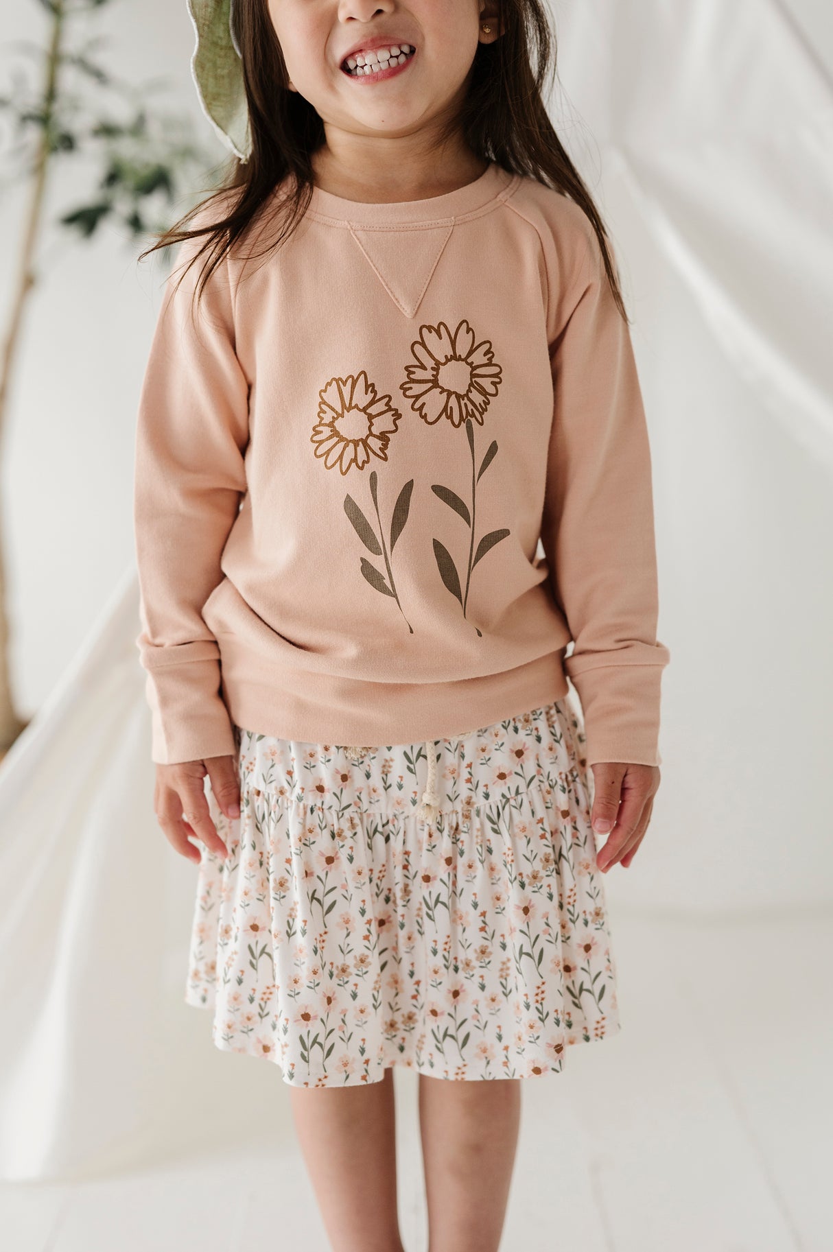 Raglan Sweatshirt - Hand-Drawn Daisy by babysprouts
