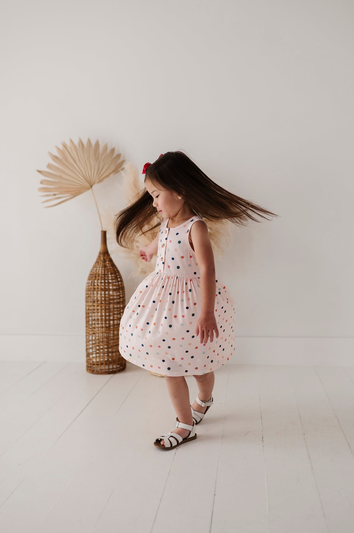 Henley Tank Dress- Summer Polka Dots by Babysprouts