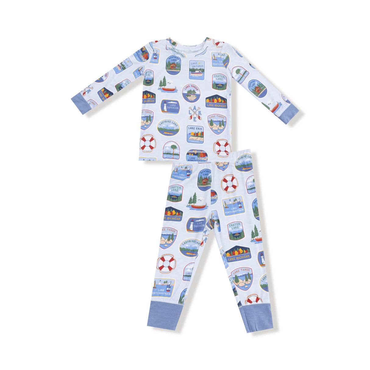 Lake Stickers - L/s Loungewear Set by Angel Dear