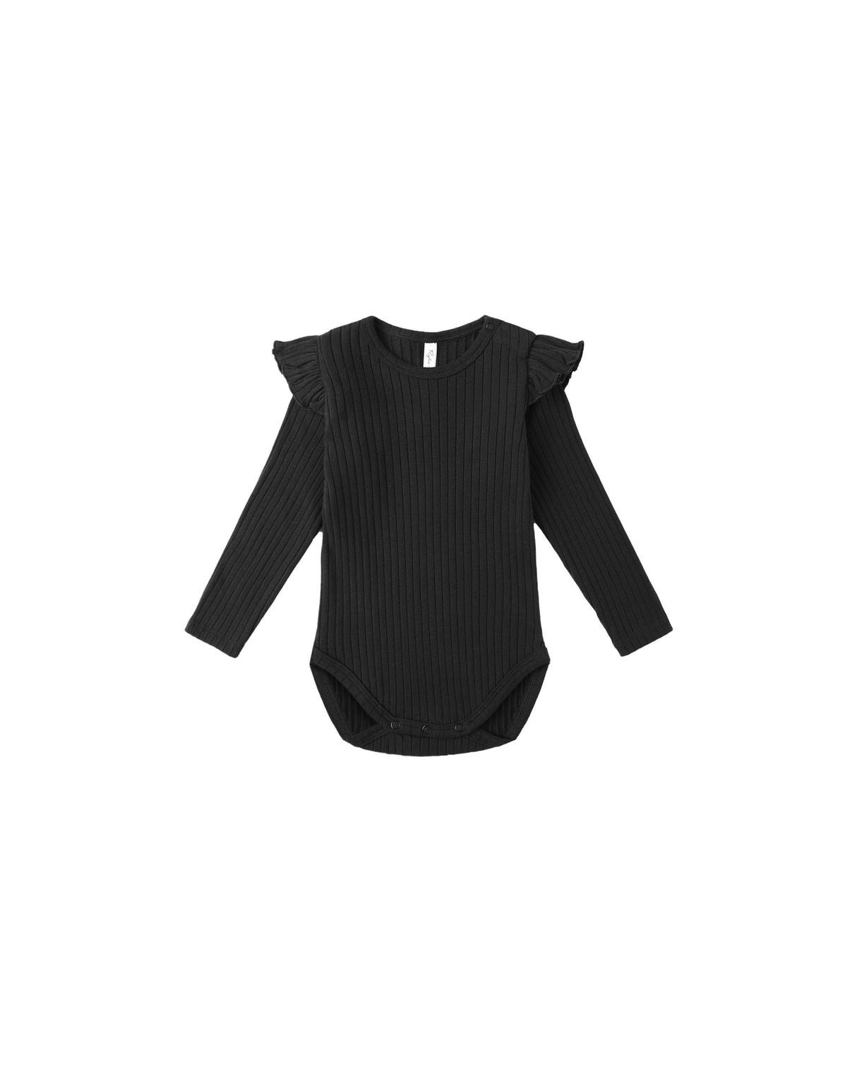 Shoulder Ruffle Bodysuit || Black by Rylee + Cru