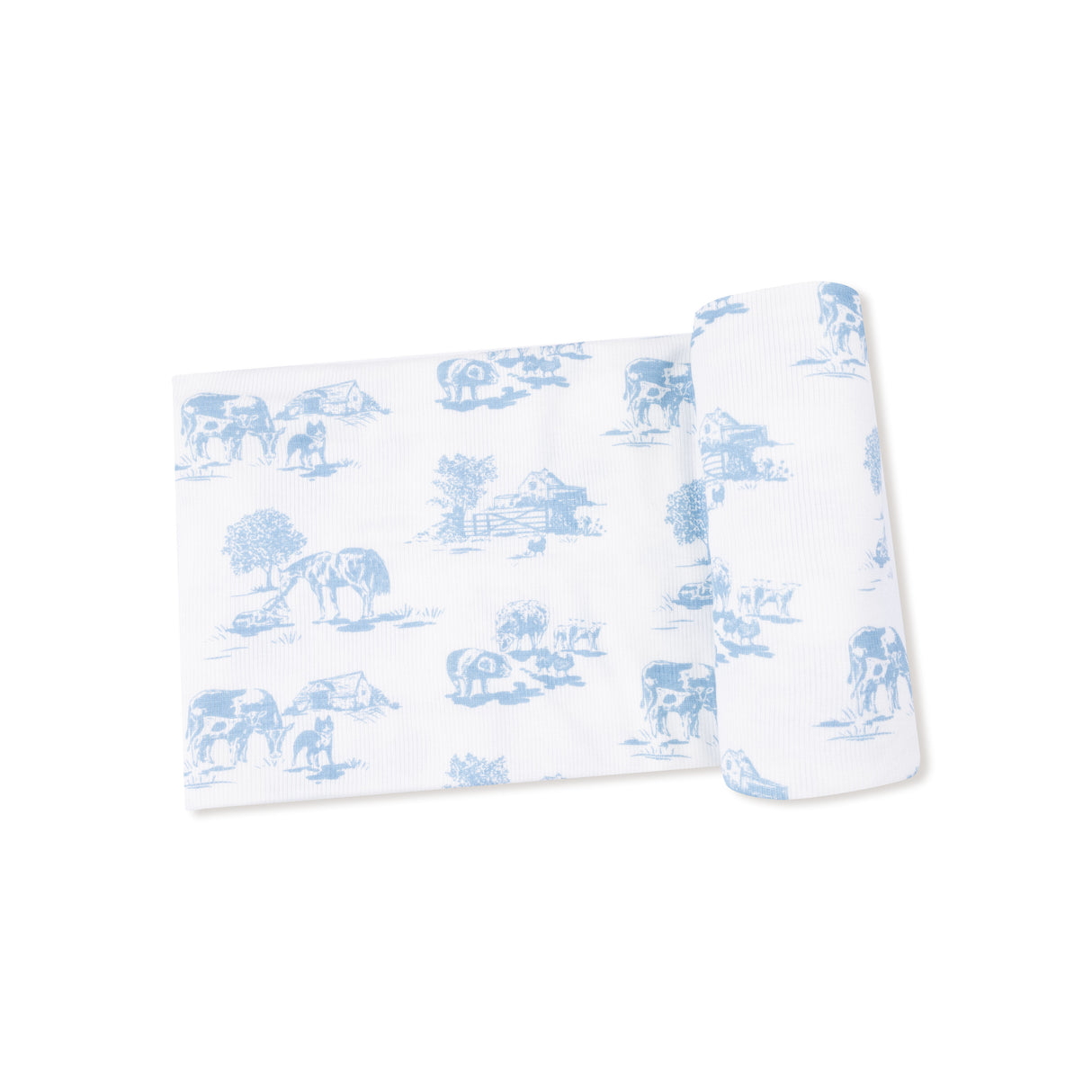 Farm Toile- Blue- Swaddle Blanket by Angel Dear
