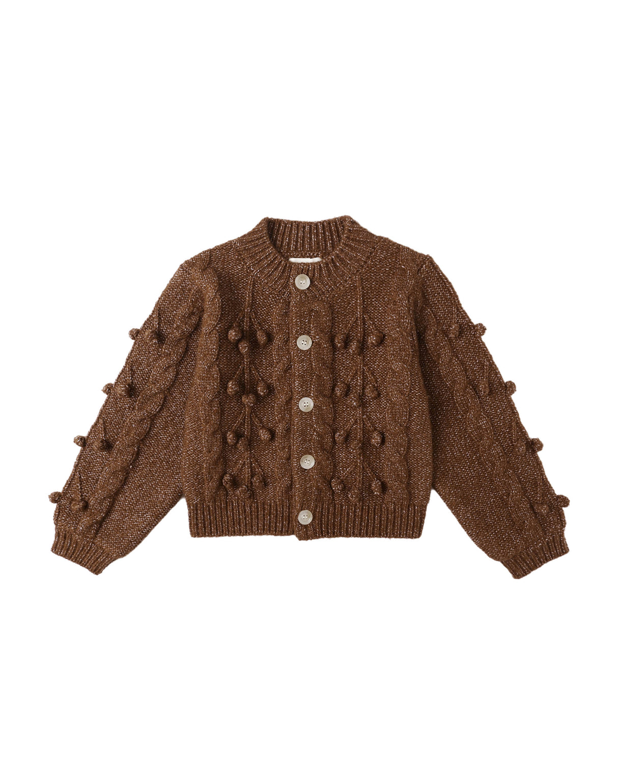 Bobble Cardigan || Brown by Rylee + Cru