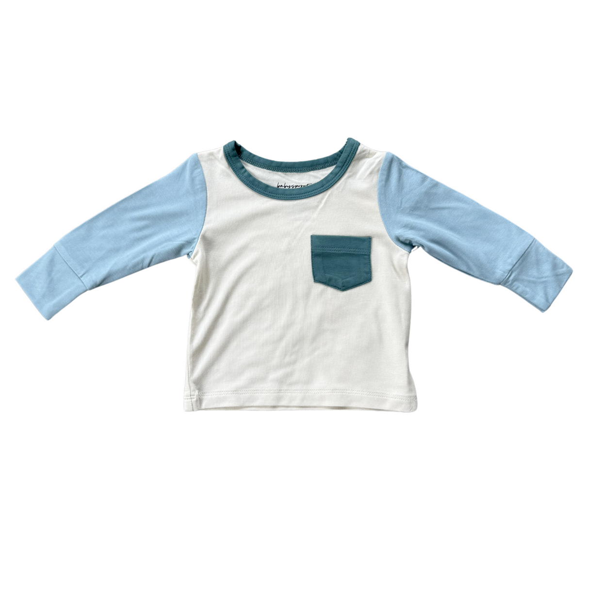 Colorblock Pocket Shirt- Ski Blue by Babysprouts