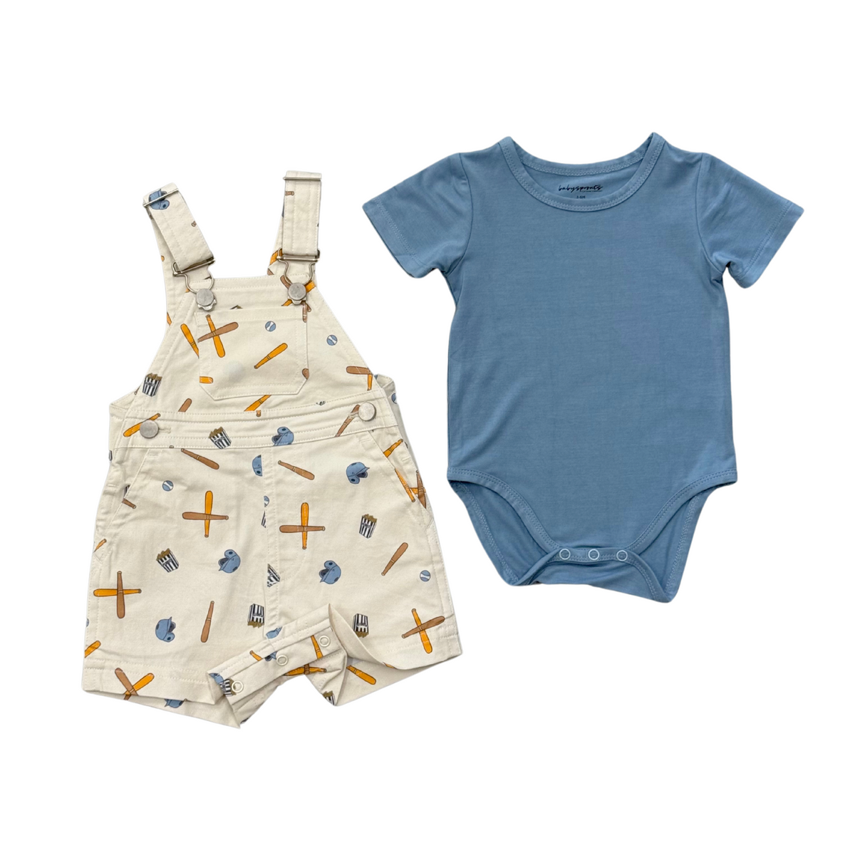 Baby Cotton Overalls Set- Baseball by Babysprouts