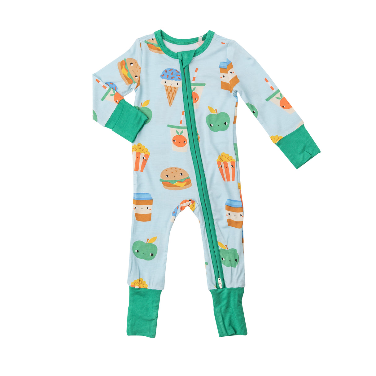 2-Way Zipper Romper - Send Snacks Blue by Angel Dear