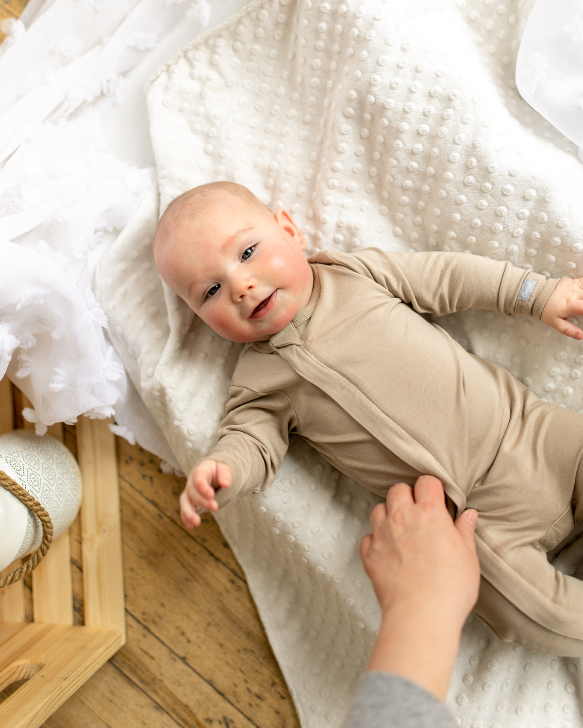 Modal Zipper Footie - Moonlight by Coccoli