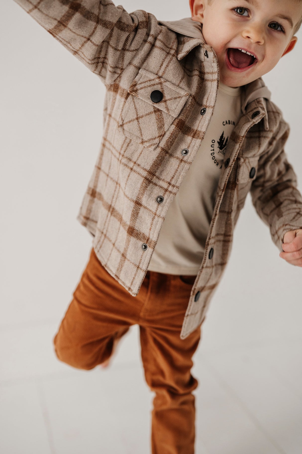 Hooded Shacked - Toffee Beige Plaid by Babysprouts