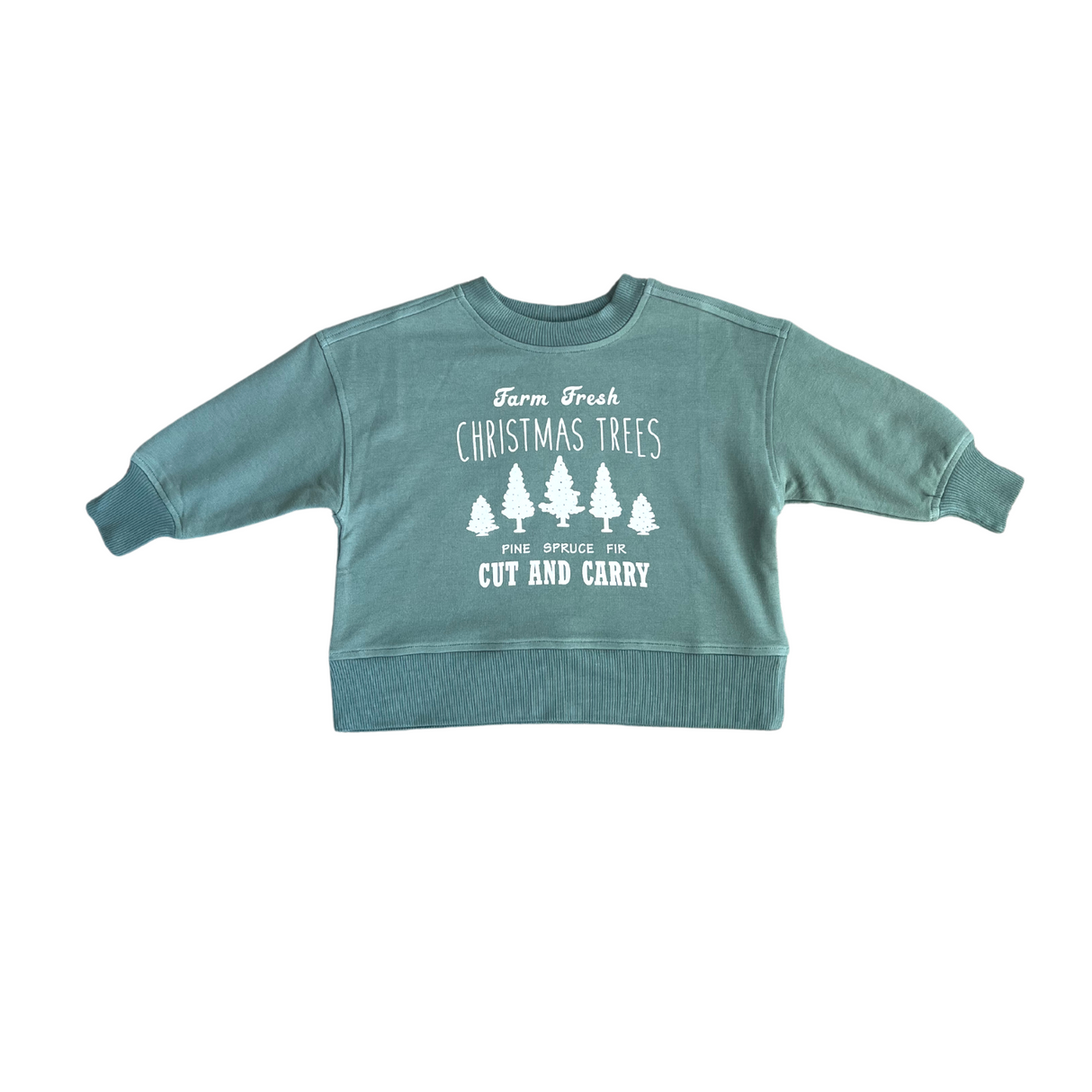 Boxy Sweatshirt - Farm Fresh Christmas Trees by Babysprouts