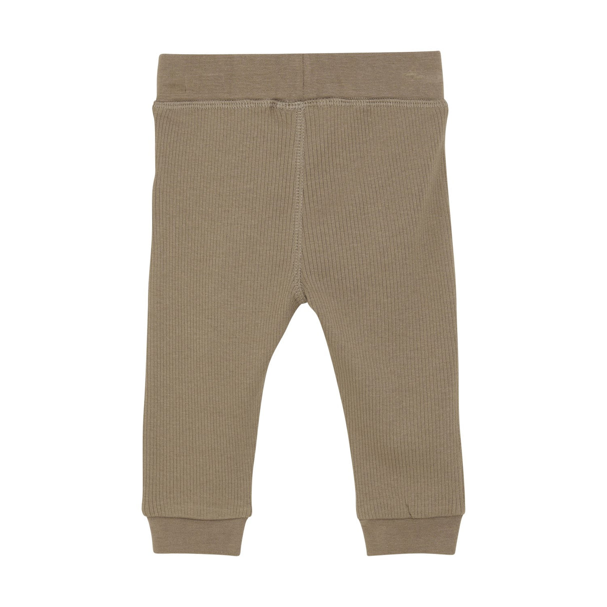 Ribbed Tie Pants - Taupe Gray by Minymo