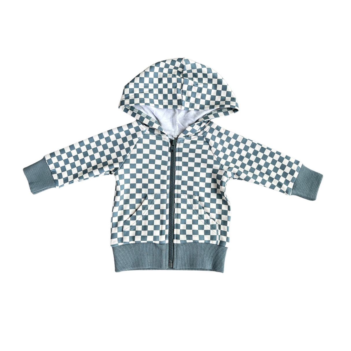 Boy's Hooded Jacket - Checkered in Storm by babysprouts
