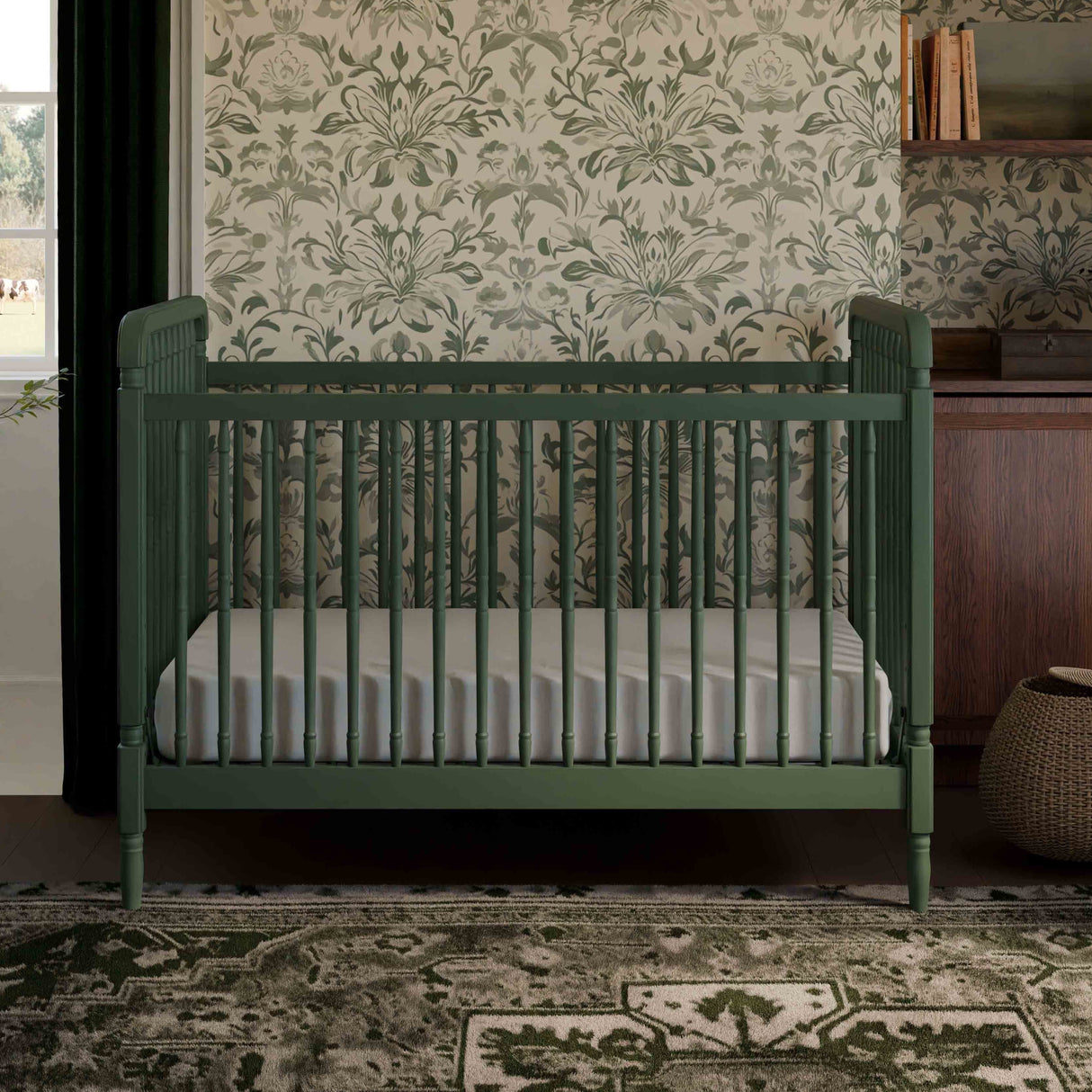 Namesake Liberty 3-in-1 Convertible Spindle Crib with Toddler Bed Conversion Kit