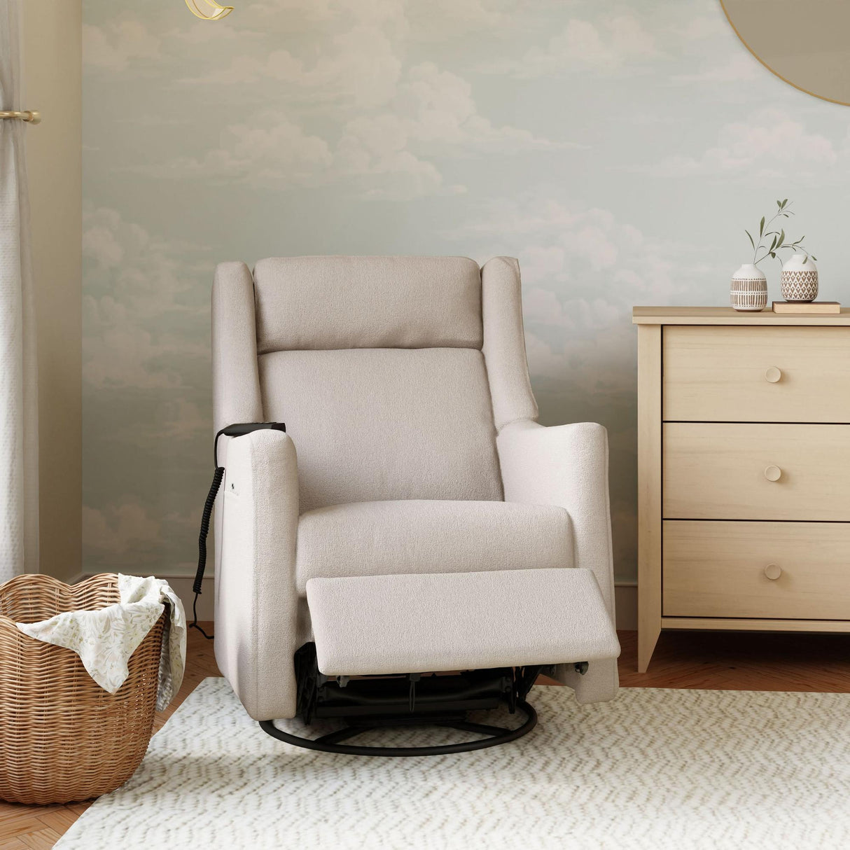 Babyletto Kiwi Deluxe Power Recliner & Swivel Glider with Heat and Massage