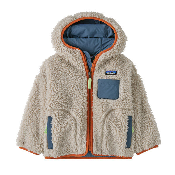 Baby Retro-X® Fleece Hoody - Natural w/Redtail Rust by Patagonia