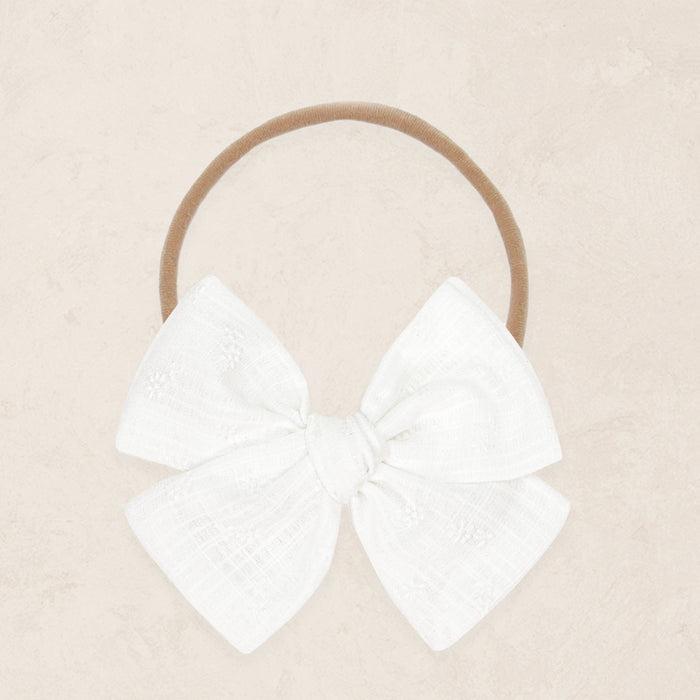 Adventure Bow - White Blossom Headband by Lou Lou & Company