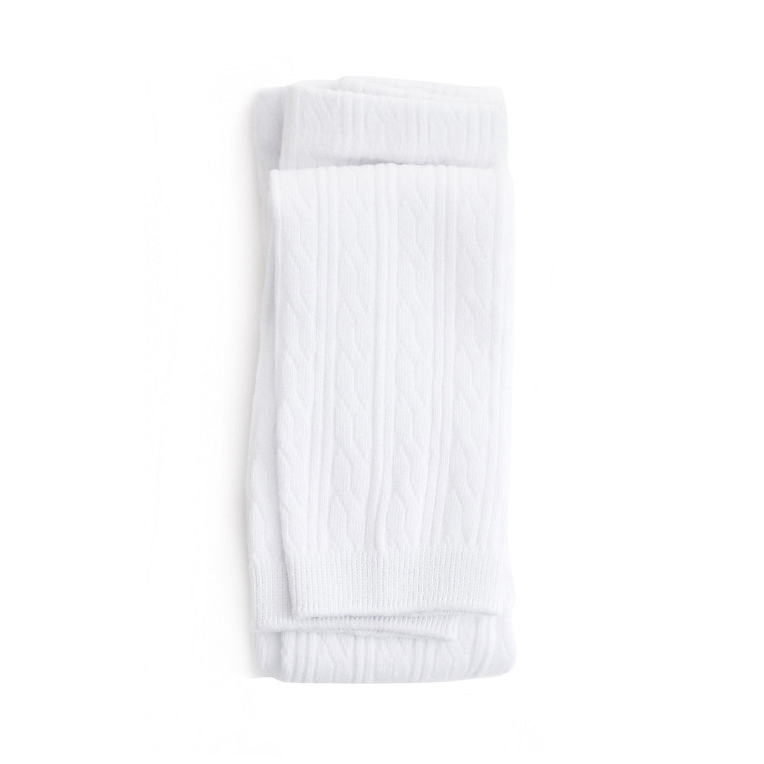 White Cable Knit Footless Tights by Little Stocking Co.