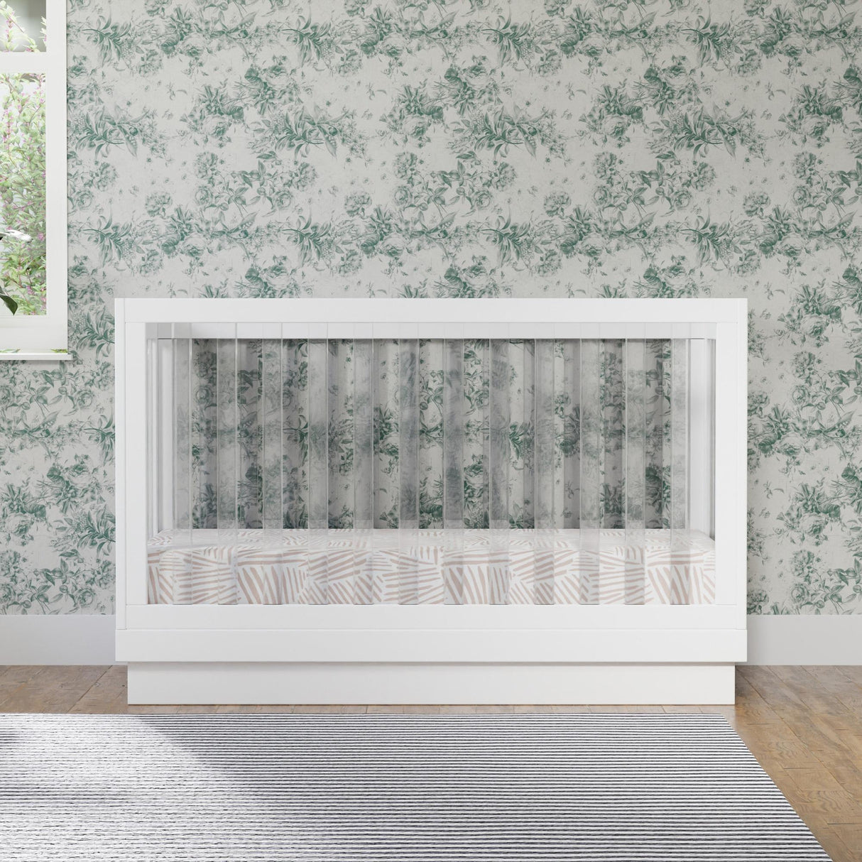 Babyletto Harlow Acrylic 3-in-1 Convertible Crib with Toddler Bed Conversion Kit