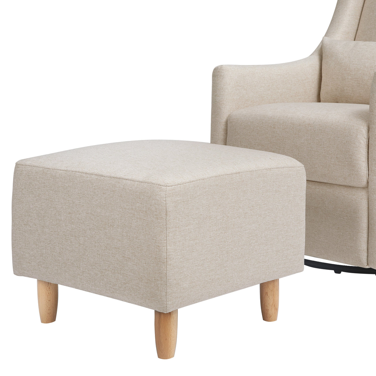 Babyletto Toco Swivel Glider and Ottoman in Eco-Performance Fabric | Water Repellent & Stain Resistant