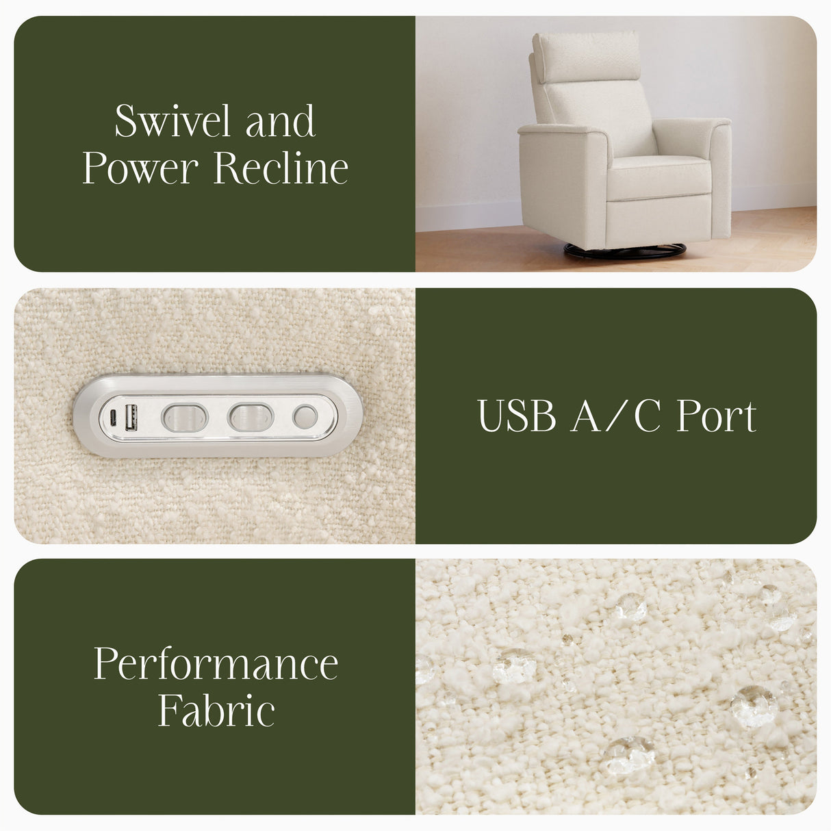 Namesake Willa Plus Power Glider Recliner + Power Headrest