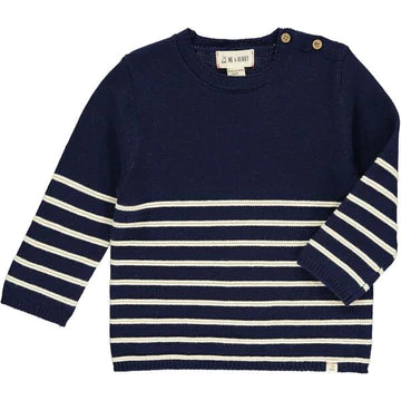 Me & Henry - Breton Baby Sweater - Navy/Cream Stripe