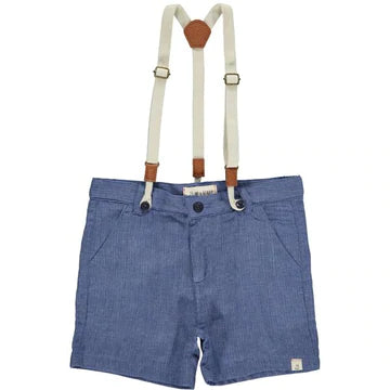 Me & Henry - Captain Shorts with Suspenders - Blue Gauze