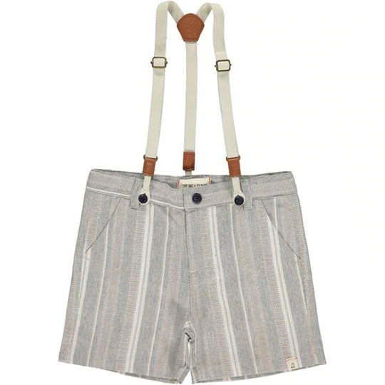 Me & Henry - Captain Shorts with Suspenders - Grey Herringbone