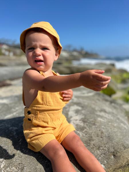 Bowline Overalls in Gold Gauze by Me & Henry