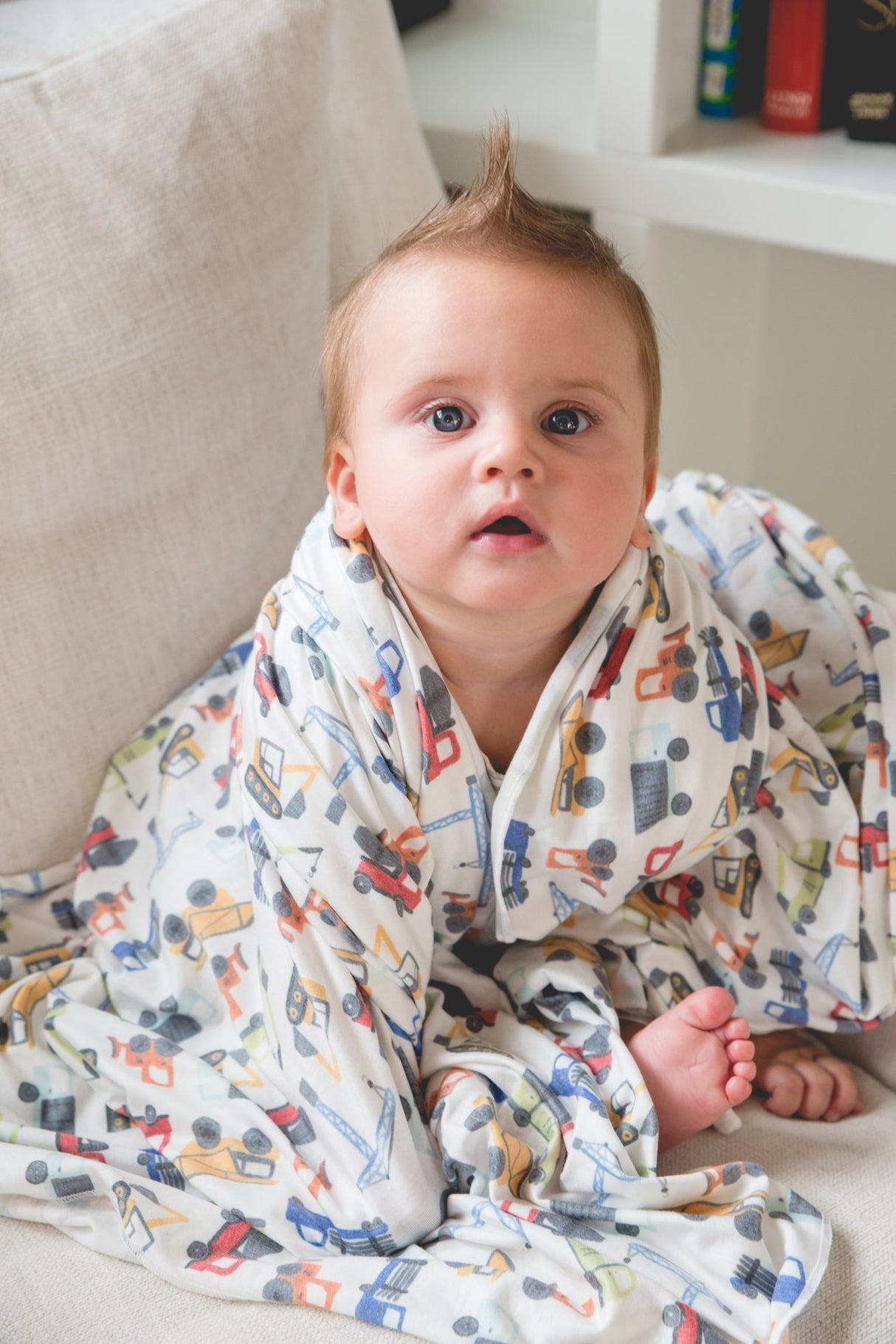 Knit Swaddle Blanket in Diesel by Copper Pearl