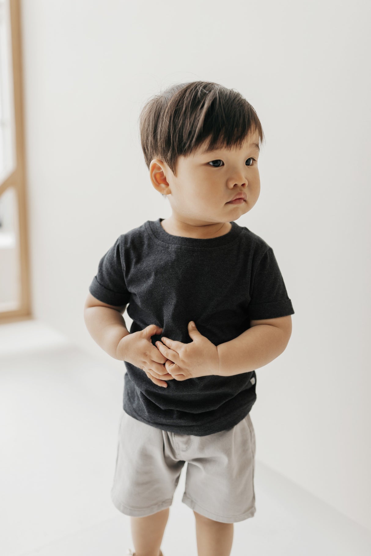 Organic Cotton Sam Tee in Dark Grey Marle by Jamie Kay