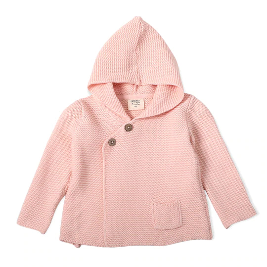 Viverano - Milan Knit Hooded Button Jacket - Blush